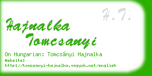 hajnalka tomcsanyi business card