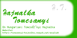 hajnalka tomcsanyi business card